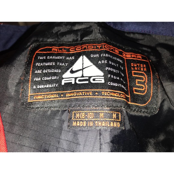 Women's NIKE ACG Snow Pants, Size 8-10, Red Orange with Blue Piping - Picture 16 of 16